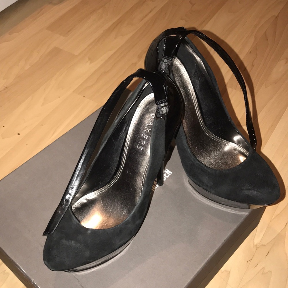 Bakers Black Stilettos Leather